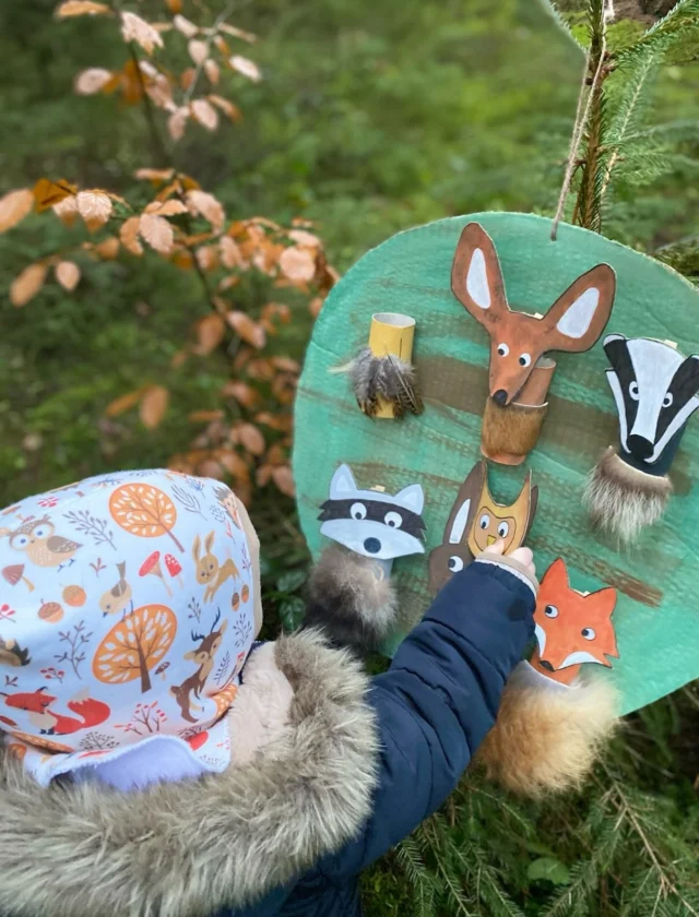 #wildtiere unseres #waldes „Wer gehört zum wem?“ 
#eule #reh #dachs #waschbär #hase #fuchs